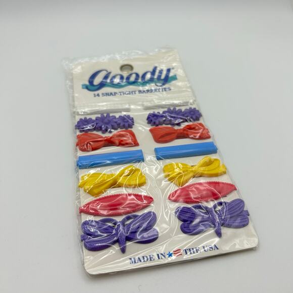 Vintage Goody Snap-Tight Barrettes 14 Count NIP Made in USA 80s Hair Clips - Picture 2 of 5